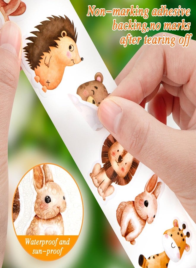 KFPPLXQ 1200 Pcs Animal Stickers for Kids 2 Roll Nature Stickers Cute Roll Sticker Bulk for Teacher Reward School Supplies Incentives (16 Styles) - Image 3